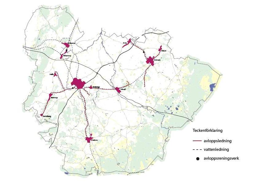 Kartbild över Vara kommun.